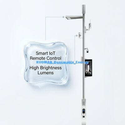 Smart LED Street Light dengan Remote Control 50000hs Life Span dan 4G PTZ IP Camera untuk Smart City Lighting Pole