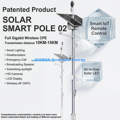 Smart Solar Street Light Pole dengan LCD Display Remote Control dan 50000 jam Life Span
