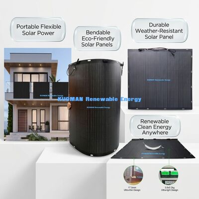 Panel Surya Fleksibel 100W IP68 Tahan Air 360° Lentur untuk Atap dan Kapal dengan Sertifikasi FCC