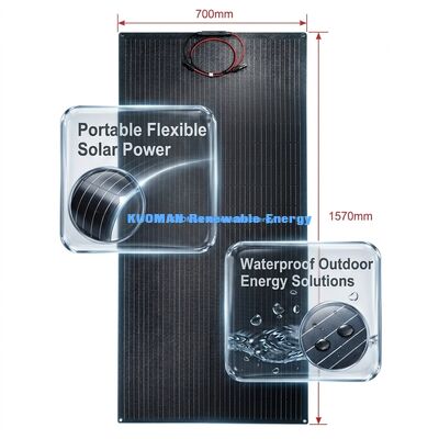 Panel Surya Fleksibel 200W IP68 Tahan Air 360° Dapat Ditekuk untuk Energi Terbarukan