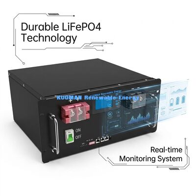 KM 48V 200Ah LiFePO4 Home Battery Storage dengan Kapasitas 10,24 kWh dan 8000+ Siklus untuk Storage Energy Residential