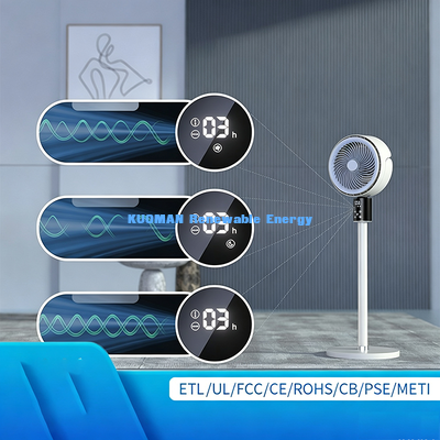 Low Noise Sleep Mode Air Circulator Standing Fan, 3D Whole Room Oscillation Remote Floor Fan