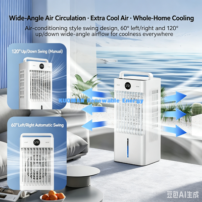 45W Penghematan Energi AC Fan, Wide Angle Swing Quiet Cool Humidifier Fan