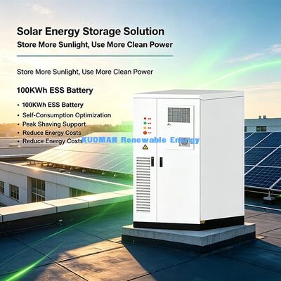 107.52KWh Kabinet penyimpanan energi ESS terintegrasi PV 50KWp Input Untuk optimalisasi daya bangunan komersial