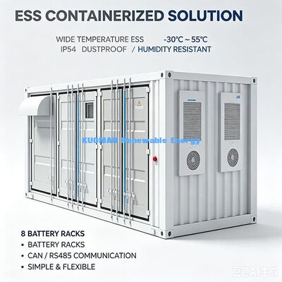 3.5 Ton Containerized Energy Storage Unit 12192mm Ukuran Baterai Industri Kapasitas Besar ESS