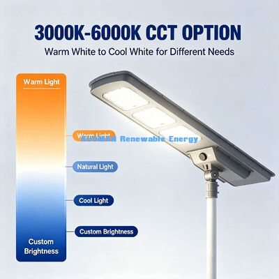 50W 220lm/W Efisiensi Tinggi Lampu Jalan Surya IP65 Waterproof Lamp Solar Terintegrasi