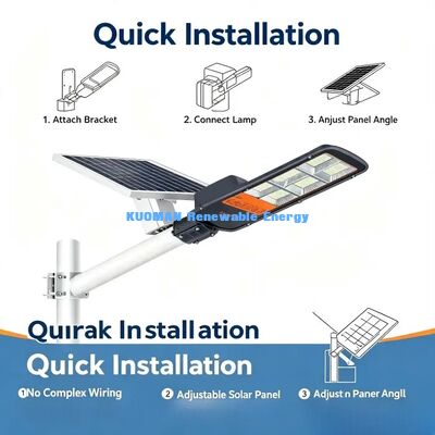 6000K Daylight Solar Road Light Umur baterai panjang untuk Jalan Desa Pedesaan
