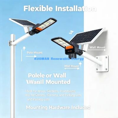 130lm/W Lampu Jalan Surya Super Cerah 70°\*150° Sudut Sinar Lebar