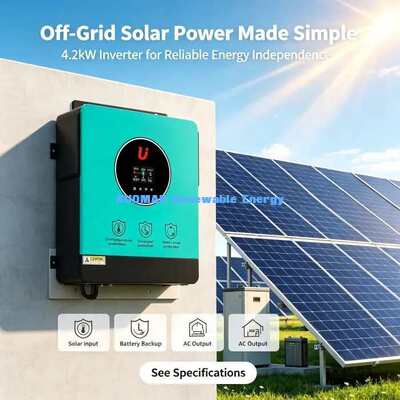 Inverter Surya Hibrida Baterai 24V 4200W Sistem Surya Rumah Off Grid Terhubung Jaringan
