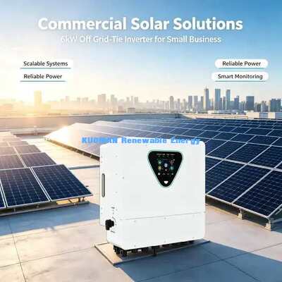 Inverter Surya Hibrida 6KW Efisiensi Tinggi 98% Input PV 50-450VDC Peringkat IP65
