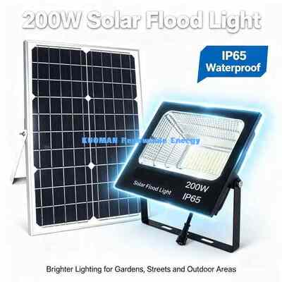 50W-2000W Lampu Banjir Surya yang Bisa Disesuaikan Lampu Gerak Luar Ruang Lampu Dinding Opsional