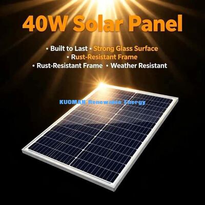 40-Watt Monocrystalline PV Panel Low-Light Performance Untuk Kamera Keamanan Luar Ruang