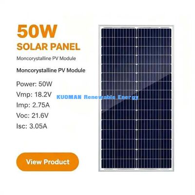 Premium 182mm 28-Cell 50W Solar Panel DIY Rumah Balkon Off-Grid Solar Kit Bagian