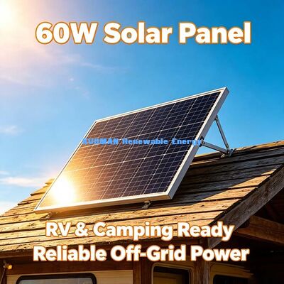 60W High-Performance Mono Solar Panel Off-Grid Power Supply Untuk Sensor Luar Ruang Dan Peralatan Billboard