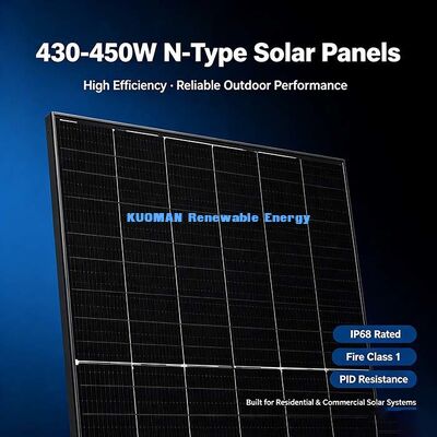 430-450 W High Light-Conversion Solar Power Panel, Anti-PID Photovoltaic Module untuk penggunaan industri luar ruangan jangka panjang