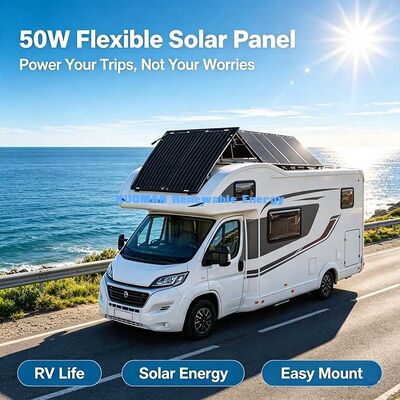 Panel Surya Fleksibel Ultra-Ringan 50W, Tenaga Surya Lipat Mudah Dipasang untuk RV, Perahu, Berkemah & Energi Balkon