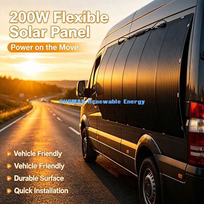 200W Portable Flexible Solar Panel, No-Drill Easy-Install Solar Power untuk RV, Boat, Balkon & Outdoor Camping