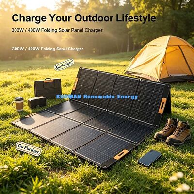 Panel Surya Lipat Efisiensi Tinggi 400W, Kit Surya Portable Waterproof untuk Cadangan Pemadaman Rumah