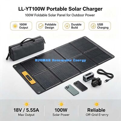 Pengisi Daya Tenaga Surya Lipat Tahan Air 105W, Panel Surya Portabel Off-Grid untuk Perjalanan Berkemah Jangka Panjang
