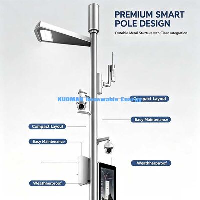 Smart City Pole kelas industri, lampu jalan multi-fungsi cerdas dengan NB-IoT, dukungan komunikasi LoRa