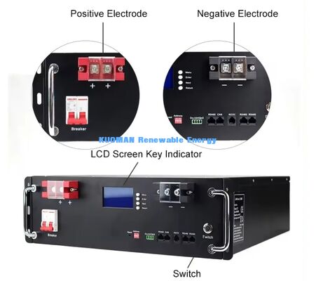 KM 48V 100Ah LiFePO4 Battery Rack Module Deep Cycles 8000 kali