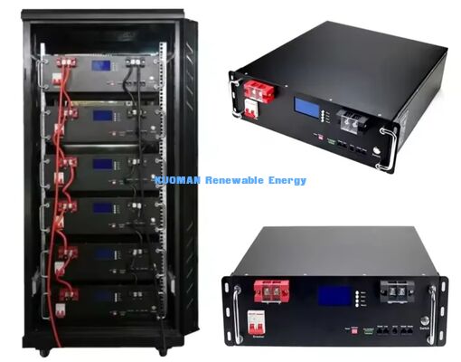 Modul Rak Baterai LiFePO4 KM 48V 100Ah dengan 8000 Siklus Dalam, Tegangan Nominal 51.2V, dan Kapasitas 100Ah