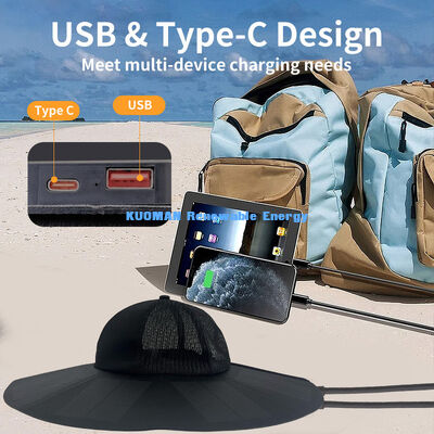 Topi Tenaga Surya Lipat Portabel Isi Ulang KM Baru