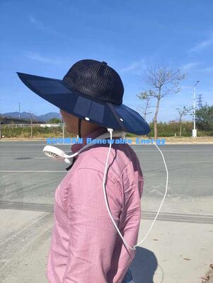Topi Surya Portabel Lipat dengan Efisiensi 22% dan Daya 13W - Topi Surya Isi Ulang dengan Output USB-A dan Tipe-C