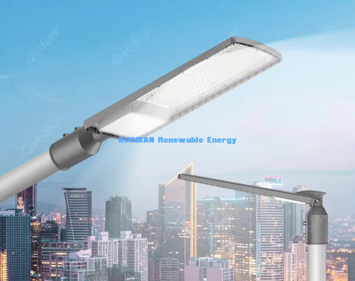 Lampu Jalan LED Tenaga Surya 50W-200W Tahan Air IP66 untuk Luar Ruangan dengan Masa Pakai 50000 Jam untuk Tempat Parkir dan Jalan Raya