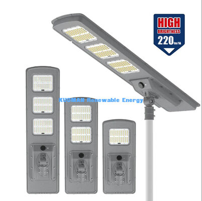 Lampu jalan tahan air 60W/80W IP65 Lampu jalan tahan air All-in-One Lampu jalan luar ruangan surya Lampu persegi 220lm/w Umur panjang