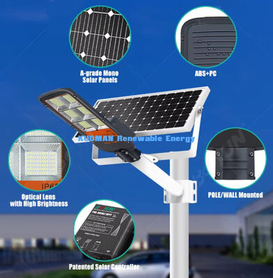 Lampu Jalan Tenaga Surya Tahan Air Lengan Ganda 100W-500W Jalur Khusus Lampu LED Tenaga Surya untuk Taman dan Jalan