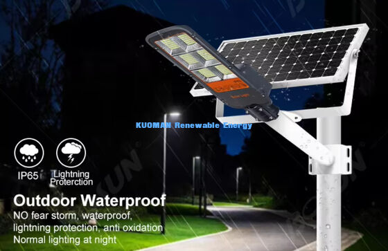 Lampu Jalan Tenaga Surya Tahan Air Lengan Ganda 100W-500W Jalur Khusus Lampu LED Tenaga Surya untuk Taman dan Jalan