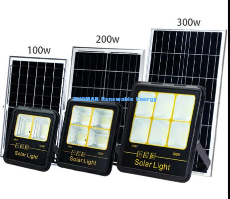 300W LED Solar Flood Light IP65 Waterproof 15000LM High Lumen dengan Aluminium Alloy Body untuk Pencahayaan Luar Ruangan