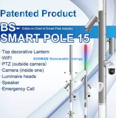 tiang lampu jalan pintar kota wifi surya luar ruangan