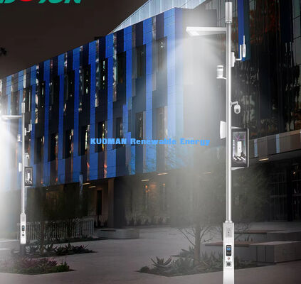 Smart LED Street Light dengan Remote Control 50000hs Life Span dan 4G PTZ IP Camera untuk Smart City Lighting Pole