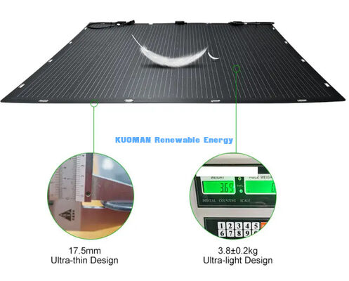 Panel Surya Fleksibel 100W IP68 Tahan Air 360° Lentur untuk Atap dan Kapal dengan Sertifikasi FCC