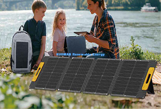 55W Pengisi Daya Tenaga Surya Ringan Tahan Cuaca - Panel Surya Portabel untuk Backpacking dan Hiking