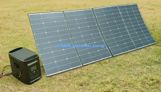 Panel Surya Portabel 400W Lipat Tahan Air IP68 Pengisi Daya Surya untuk Berkemah di Luar Ruangan