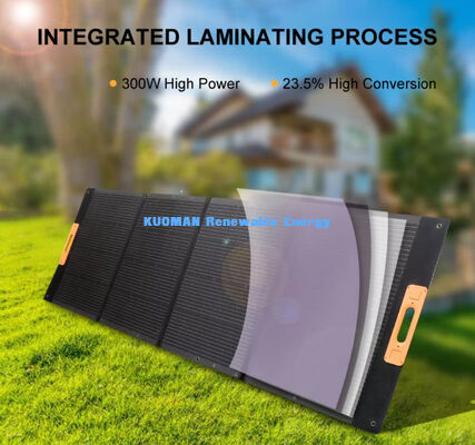 Panel Surya Lipat 300W dengan Sel IBC Berkualitas Militer - Pengecas Surya Portable untuk Peralatan Berat
