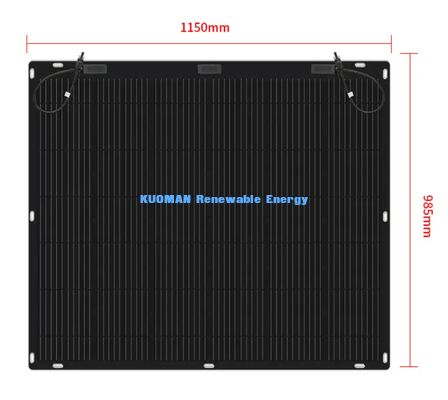 Panel Surya Fleksibel Ramah Lingkungan 200W dengan Kotak Sambungan Berperingkat IP67 untuk Jejak Karbon Nol