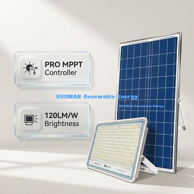 High-Efficiency 120LM/W Bright Solar Floodlight with IP65 Waterproof and PRO MPPT Controller