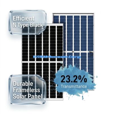 540W 550W Mono Perc Solar Panel dengan 22% Efisiensi dan Desain Kaca Tanpa Bingkai