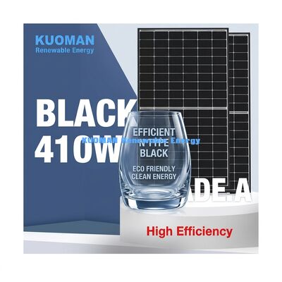 Panel Surya Tipe N Hitam 415W dengan Efisiensi 22% dan Bingkai Aluminium Anodized