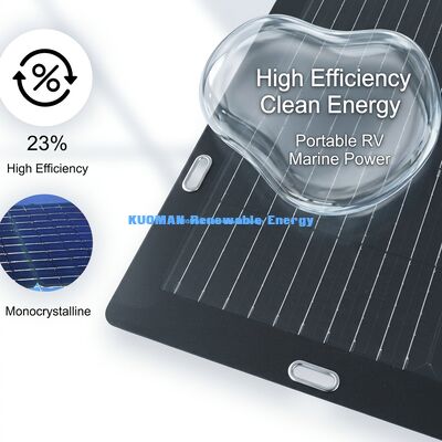 50W Monocrystalline Flexible Solar Panel dengan Easy Peel-and-Stick Adhesive Backing untuk ransel dan baterai 12V