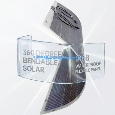 Panel Surya Fleksibel Bifacial 200W IP68 Tahan Air dengan Serat Karbon, Dapat Ditekuk 360 Derajat