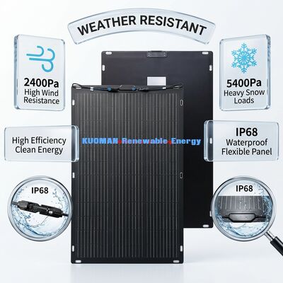 Panel Surya Fleksibel 200W IP67 360 derajat untuk RV dan Home Travel Bifacial Solar Panel