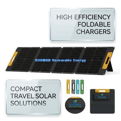 Panel Surya Portabel Silikon Polikristalin 120W Tahan Air IP68 Panel Surya Lipat untuk Perjalanan Luar Ruangan