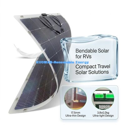 Panel Surya Bifacial Fleksibel 200W Tahan Air IP67 Dapat Ditekuk 360° untuk RV, Rumah, dan Perjalanan