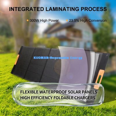Panel Surya Lipat 300W dengan Sel IBC Berkualitas Militer - Pengecas Surya Portable untuk Peralatan Berat