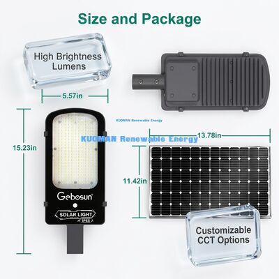 Lampu Jalan Tenaga Surya 300W Tahan Air IP65 dengan Mode Sensor Gerak dan Panel Surya untuk Jalan Perkotaan